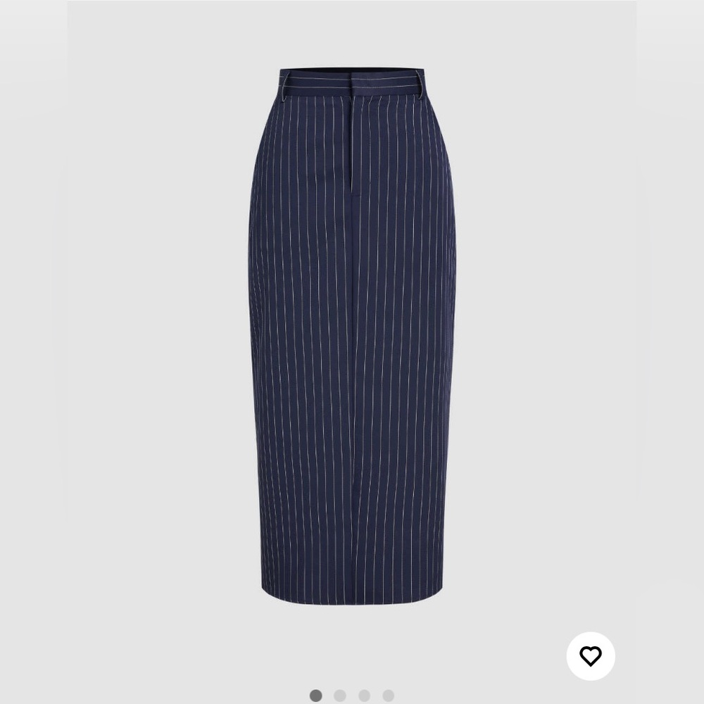 Cider- HIGH WAIST STRIPE SPLIT BUTTON MAXI SKIRT